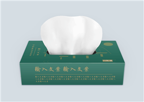 矢量山水风格茶文化商用纸巾盒